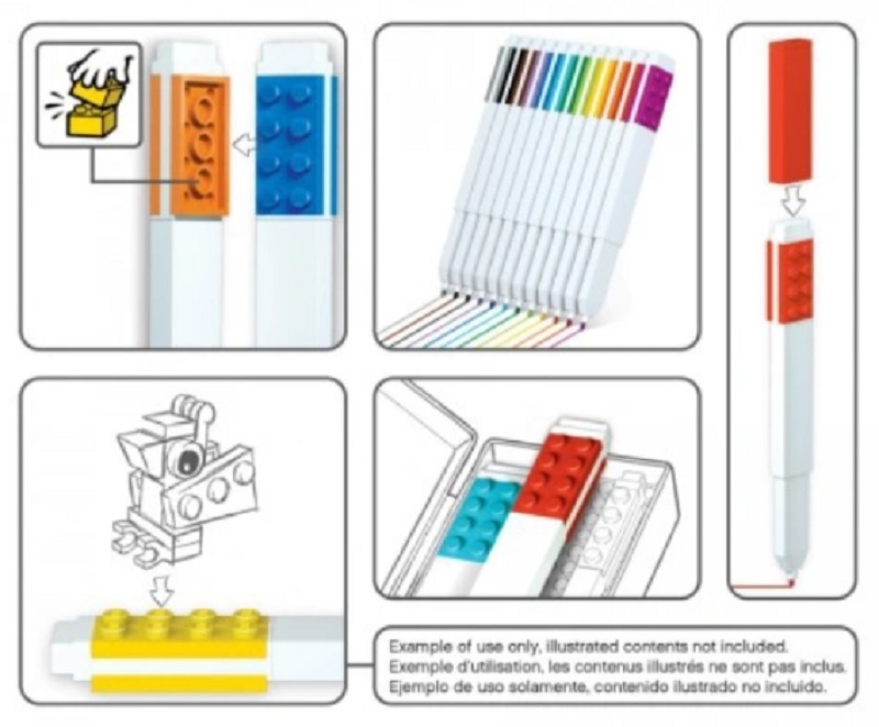 LEGO Material Escolar - pack 12 canetas gel - 4895028516390