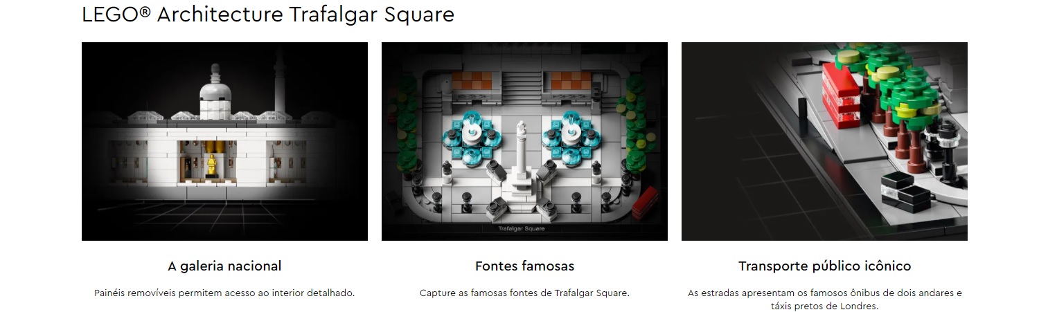 UNIVERSO ENCANTADO - Trafalgar Square Lego ARQUITETURA – 21045- LEGO SET 