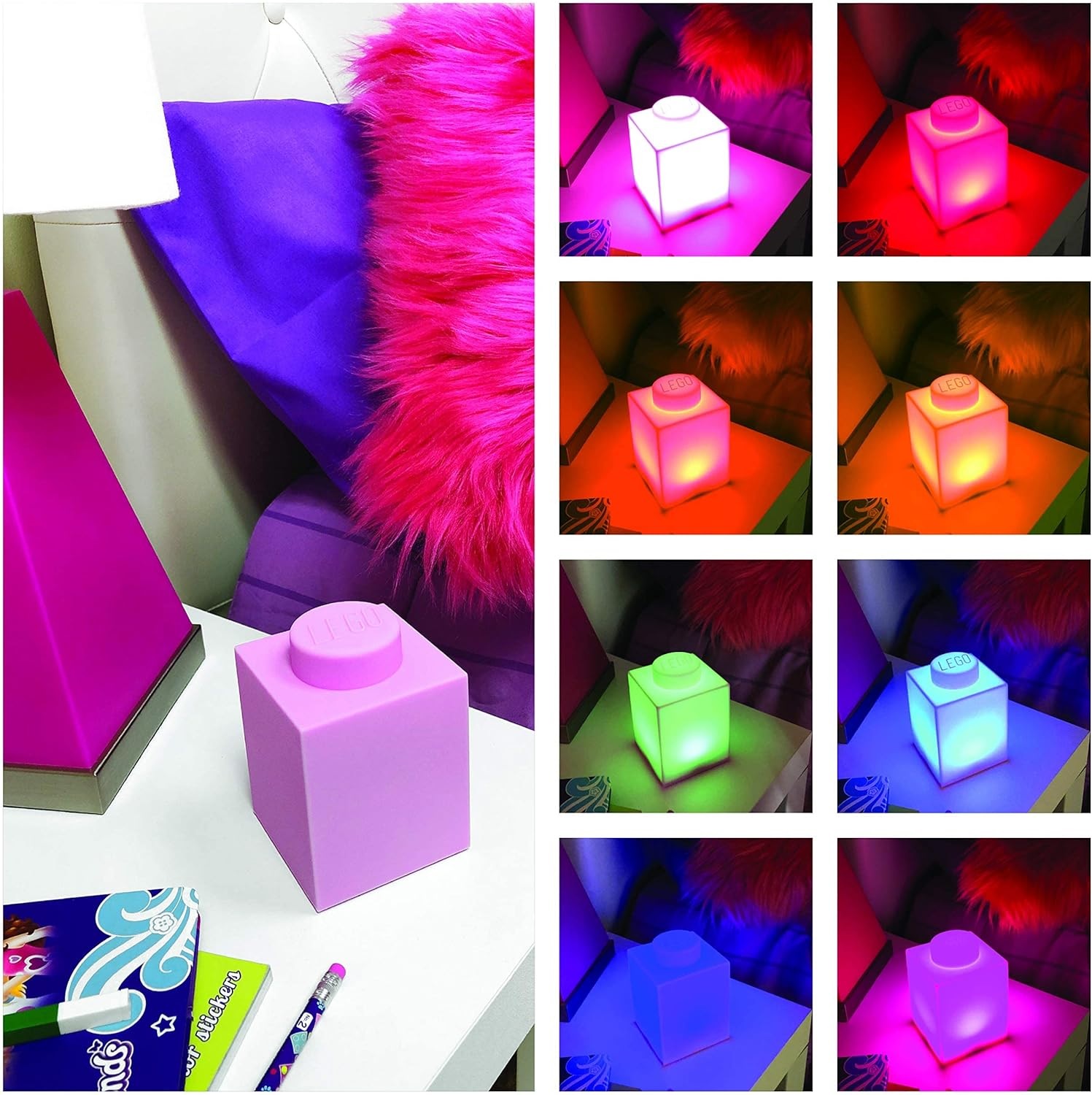 Luz de presença LED LEGO cor de rosa - 4895028525545