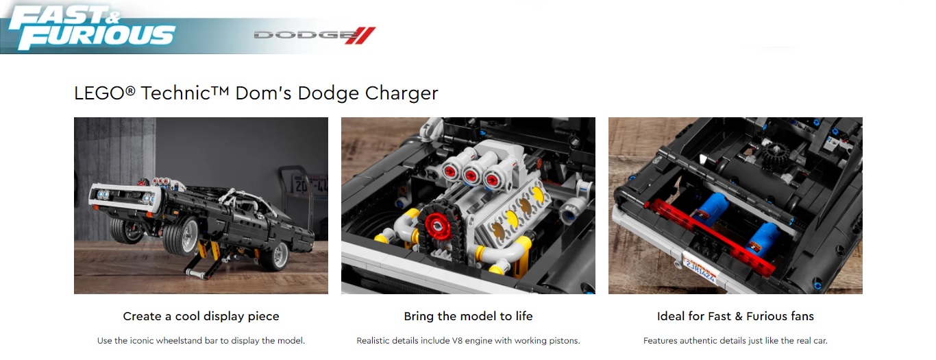 UNIVERSO ENCANTADO -Dom’s Dodge Charger- LEGO TECHNIC - 42111