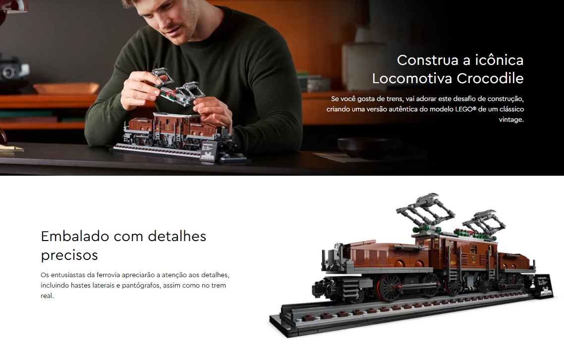UNIVERSO ENCANTADO - Locomotiva Crocodilo CREATOR EXPERT – 10277 - LEGO SET