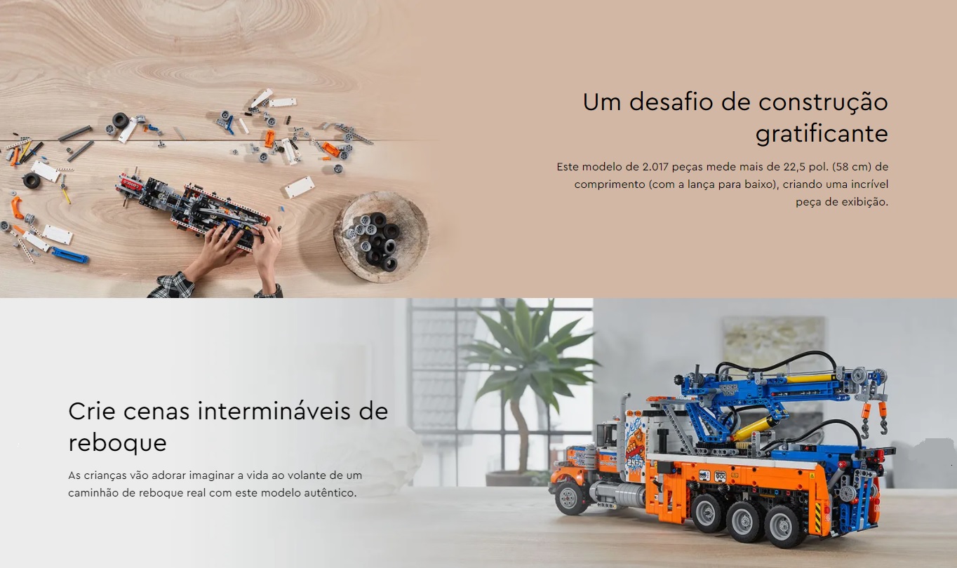 UNIVERSO ENCANTADO -Reboque para Trabalhos Pesados - LEGO TECHNIC – 42128