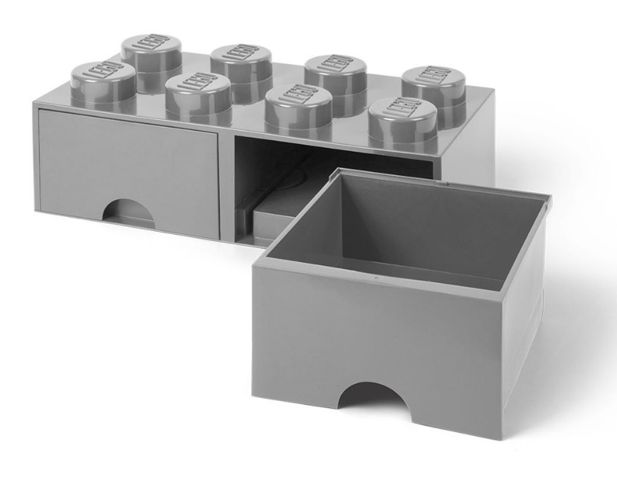 LEGO Caixa de arrumação Brick 8 de gavetas – cinza escura