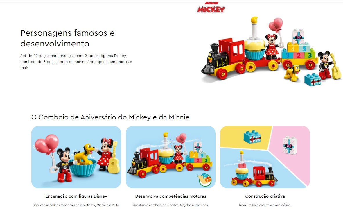 LEGO DISNEY - O Comboio de Aniversário do Mickey e da Minnie - 10941