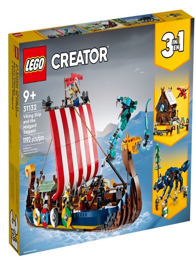 LEGO CREATOR 3 EM 1 - O Barco Viking e a Serpente de Midgard - 31132