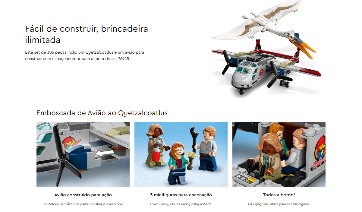 LEGO JURASSIC WORLD - Emboscada de Avião ao Quetzalcoatlus - 76947