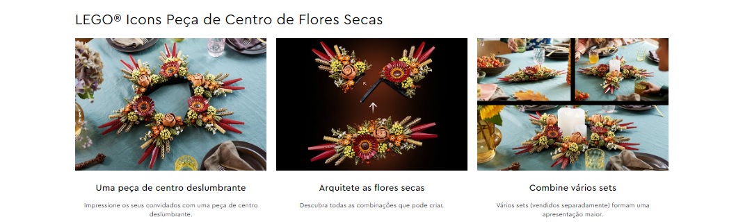 LEGO ICONS - Peça de Centro de Flores Secas - 10314