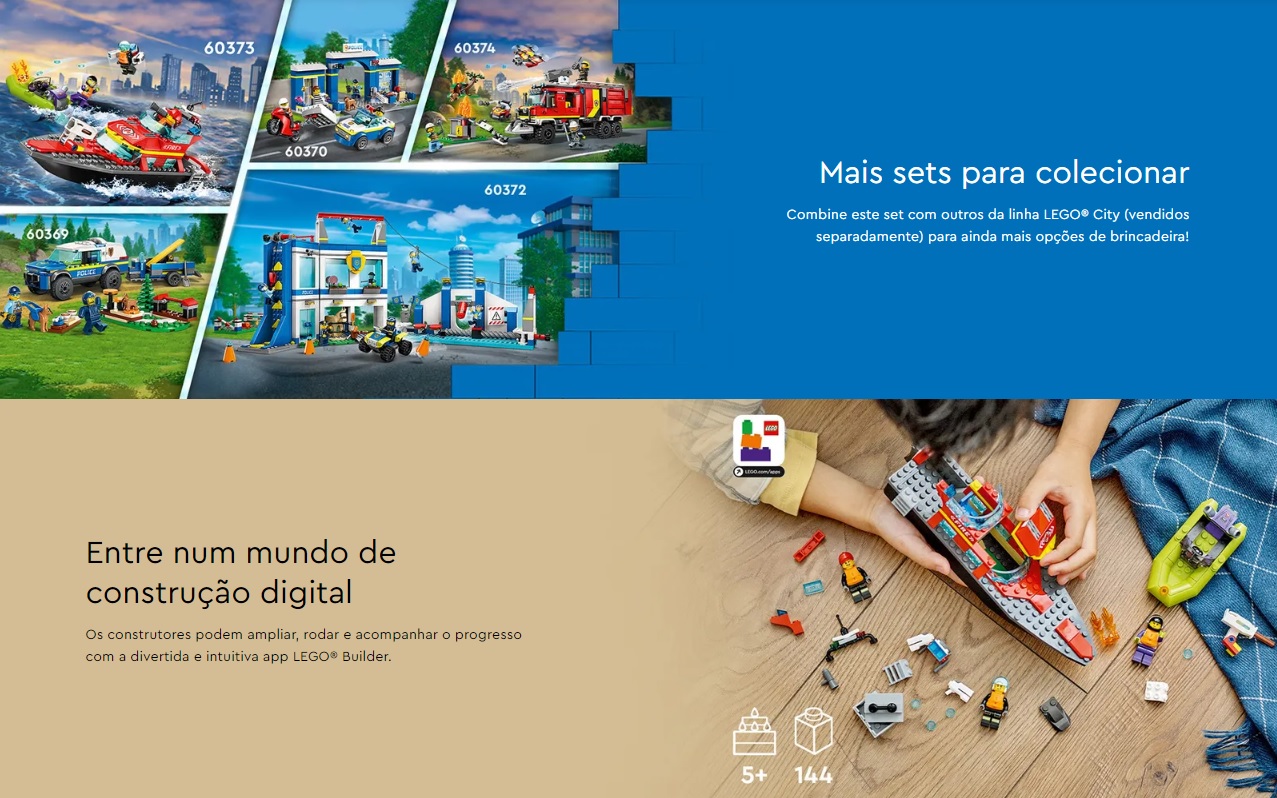 LEGO CITY - Barco de Resgate dos Bombeiros - 60373