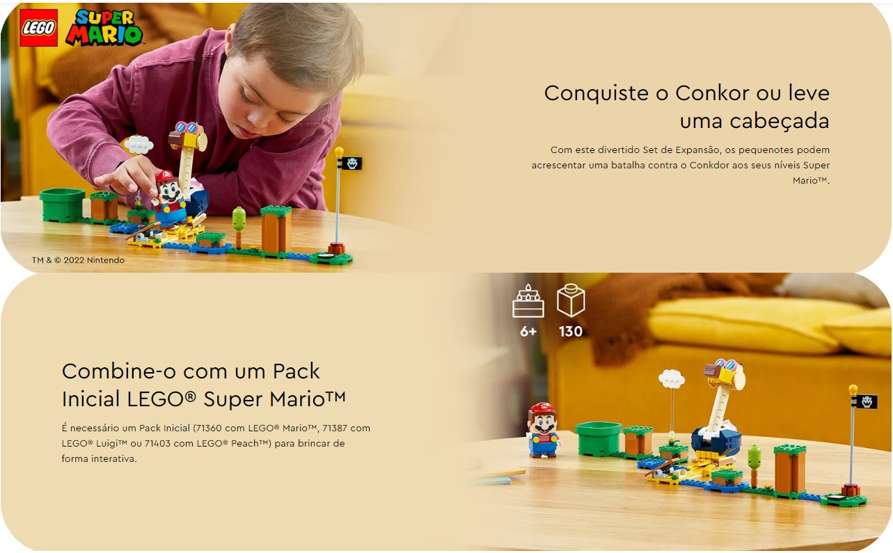 LEGO SUPER MÁRIO - Set de Expansão Ataque Cabeçudo do Conkdor - 71414