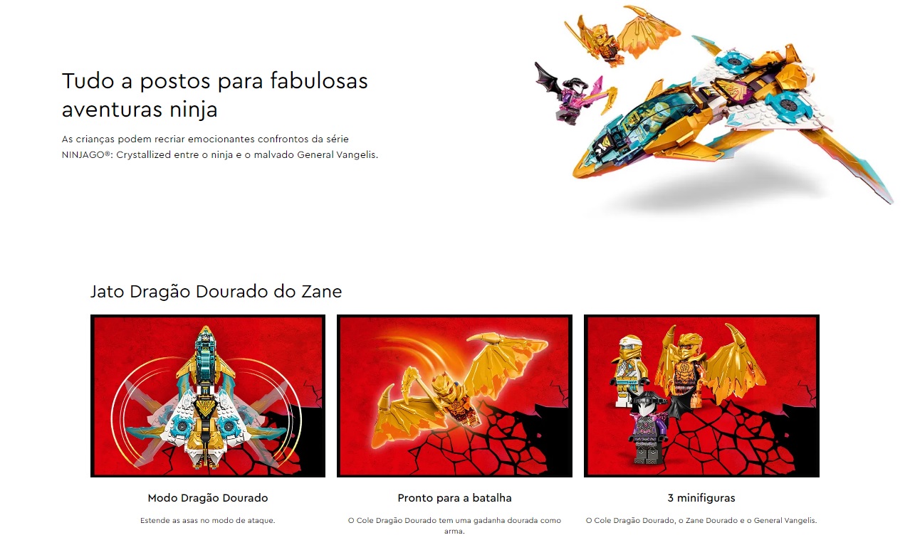 LEGO NINJAGO - Jato Dragão Dourado do Zane - 71770
