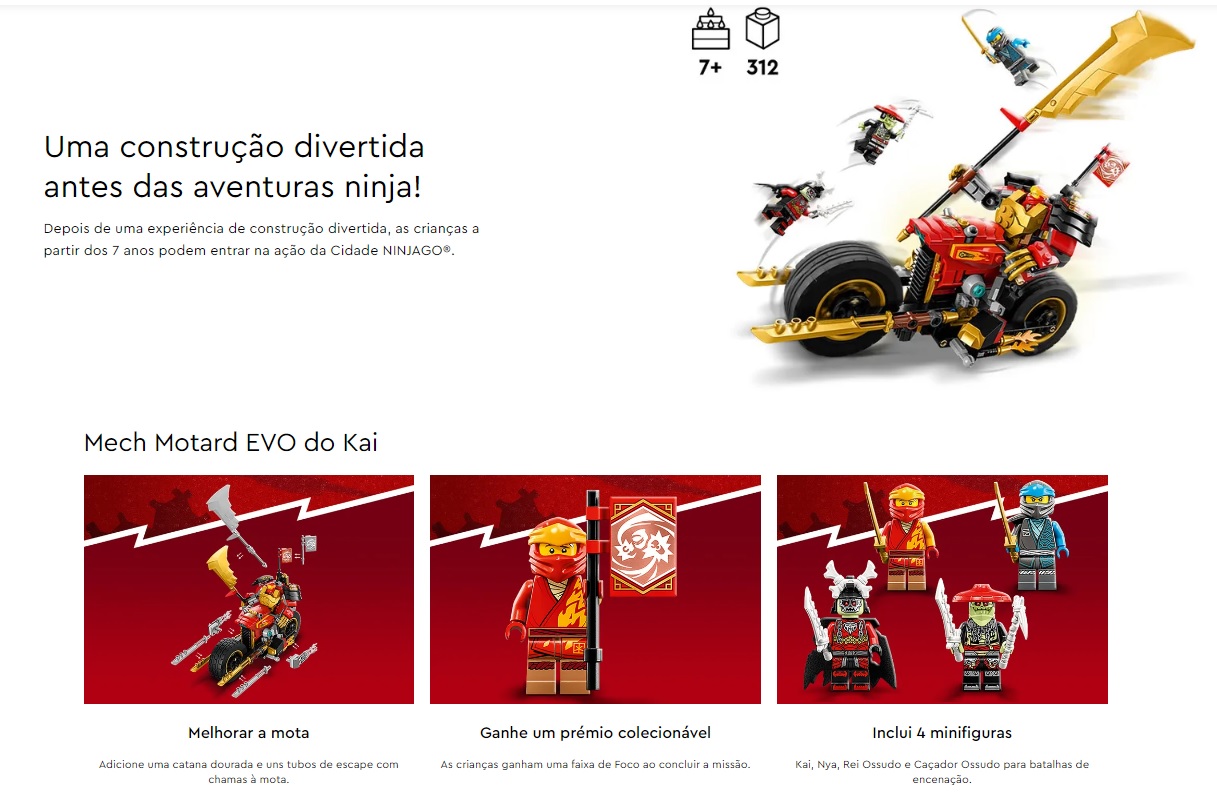 LEGO NINJAGO - Mech Motard EVO do Kai - 71783