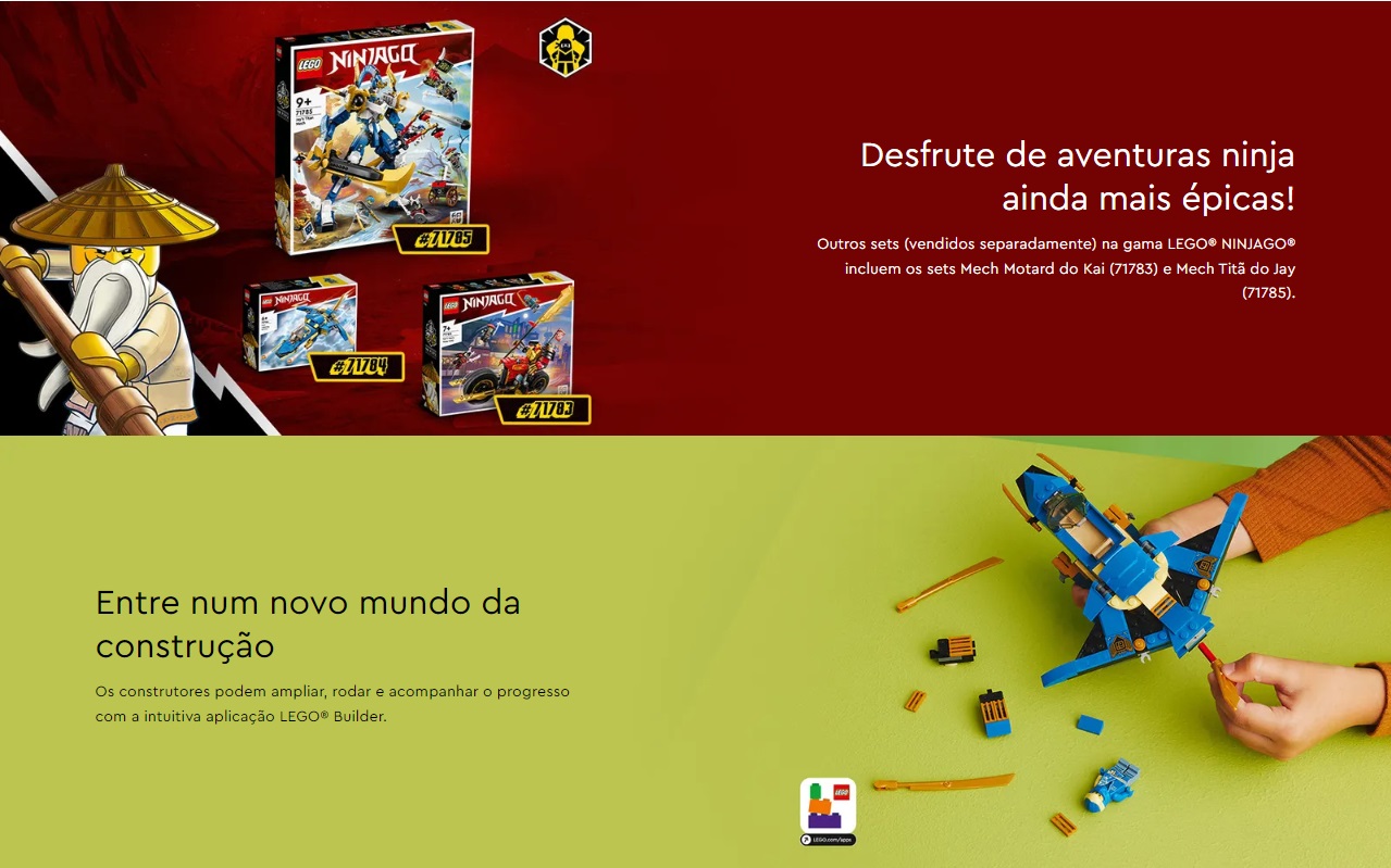 LEGO NINJAGO - Jato Relâmpago EVO do Jay - 71784
