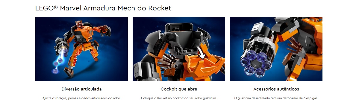 LEGO MARVEL - Armadura Mech do Rocket - 76243