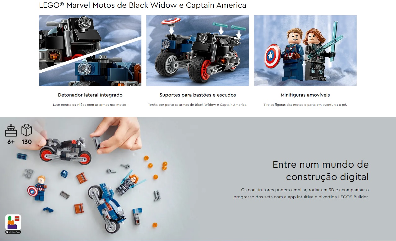 LEGO MARVEL - Motos de Black Widow e Captain America - 76260
