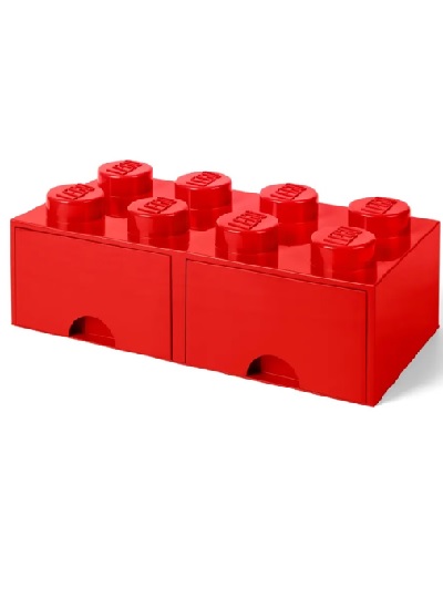 Caixa de arrumação LEGO Brick 8 de gavetas – Vermelho - 5711938029500
