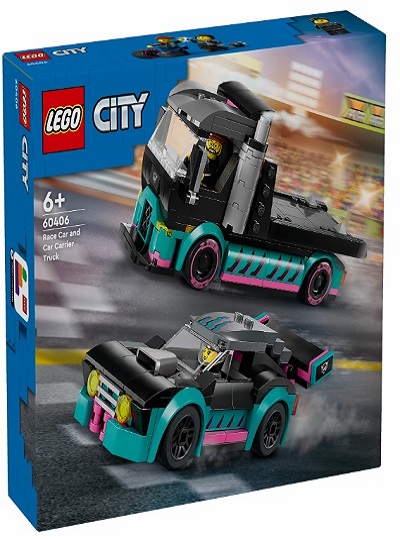 LEGO CITY - Carro de Corrida e Camião de Transporte de Carros - 60406